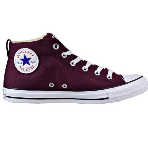 Converse Mens Chuck Taylor All Star Street Mid Burgundy Shoes